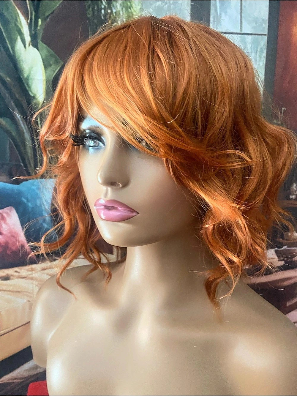 CLEARANCE ginger Copper orange Wavy Bob Wig
